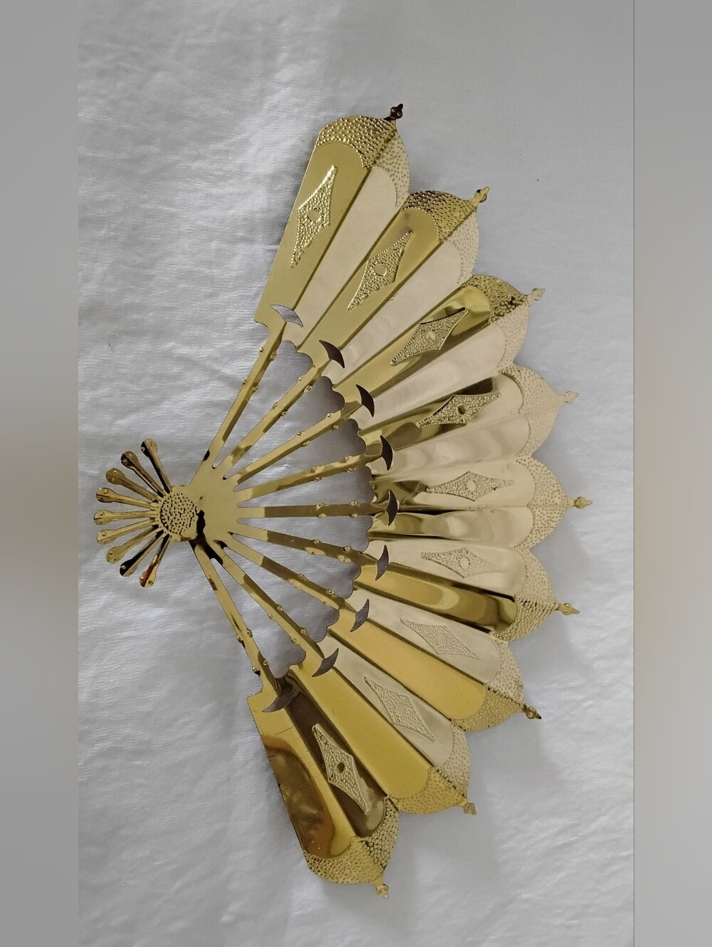 Vtg Homco Metal Gold Decorative Wall Fan - Elegant Home Accent